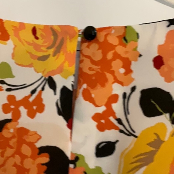 Kasper Top - Blouse Tangerine Yellow Floral PXL 100% Polyester Flair Sleeves - Picture 6 of 10